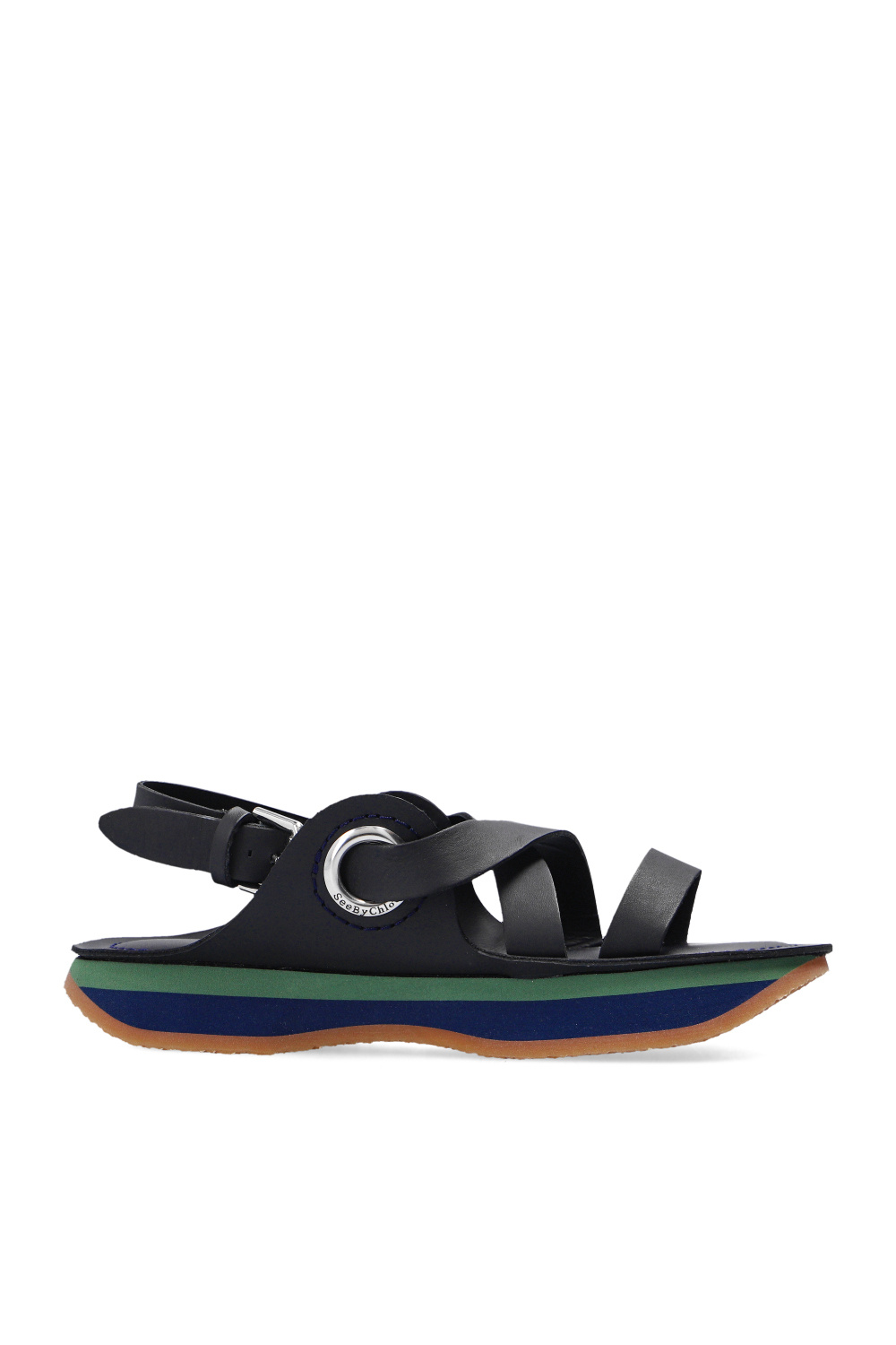 Leather sandals with logo See By Chlo IetpShops Bonaire